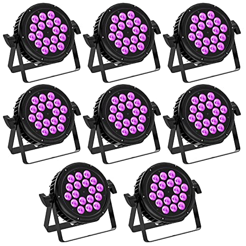 8 Pack Waterproof Stage Lights, Holdlamp 18X10W Rgbw Dj Par Lights, Led Party Lights 4/8 Channels Dmx 512 With Sound Activated For Concert Event Ktv Birthday Party Church Outdoor Light #TOP14