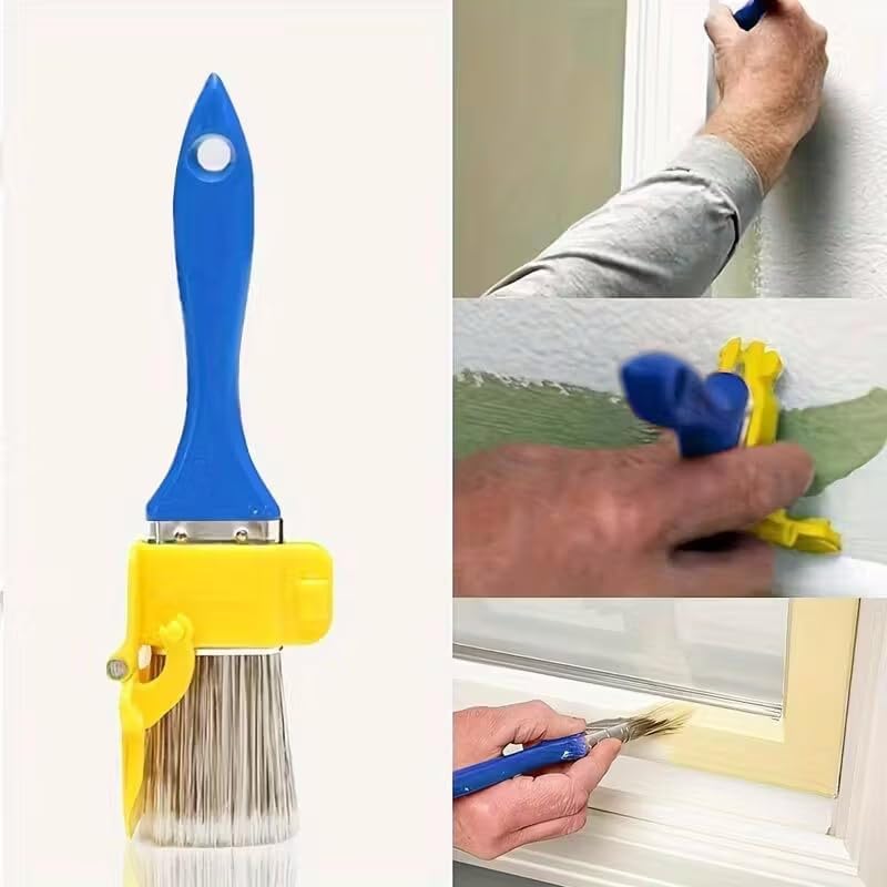 Multi-Purpose Edge Painting Brush, No-Battery Needed Manual Paint Brush, Plastic Handheld Clean-Cut Painter's Tool, Blue