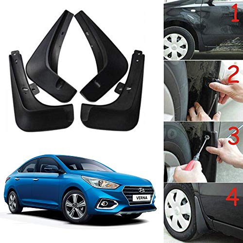 Image of Oshotto (O.E.M Fitting Cup Type) Mud Flap /Splash Guard Compatible with Hyundai Verna 2007,2008,2009,2010,2011 (T-I) (Set of 4)
