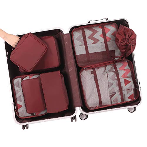 BAGAIL 8 Teilige Packwürfel, Kleidertaschen, Packing Cubes, Verpackungswürfel, Packtaschen Set für Urlaub und Reisen, Kofferorganizer Reise Würfel, Ordnungssystem für Koffer – Bild 8
