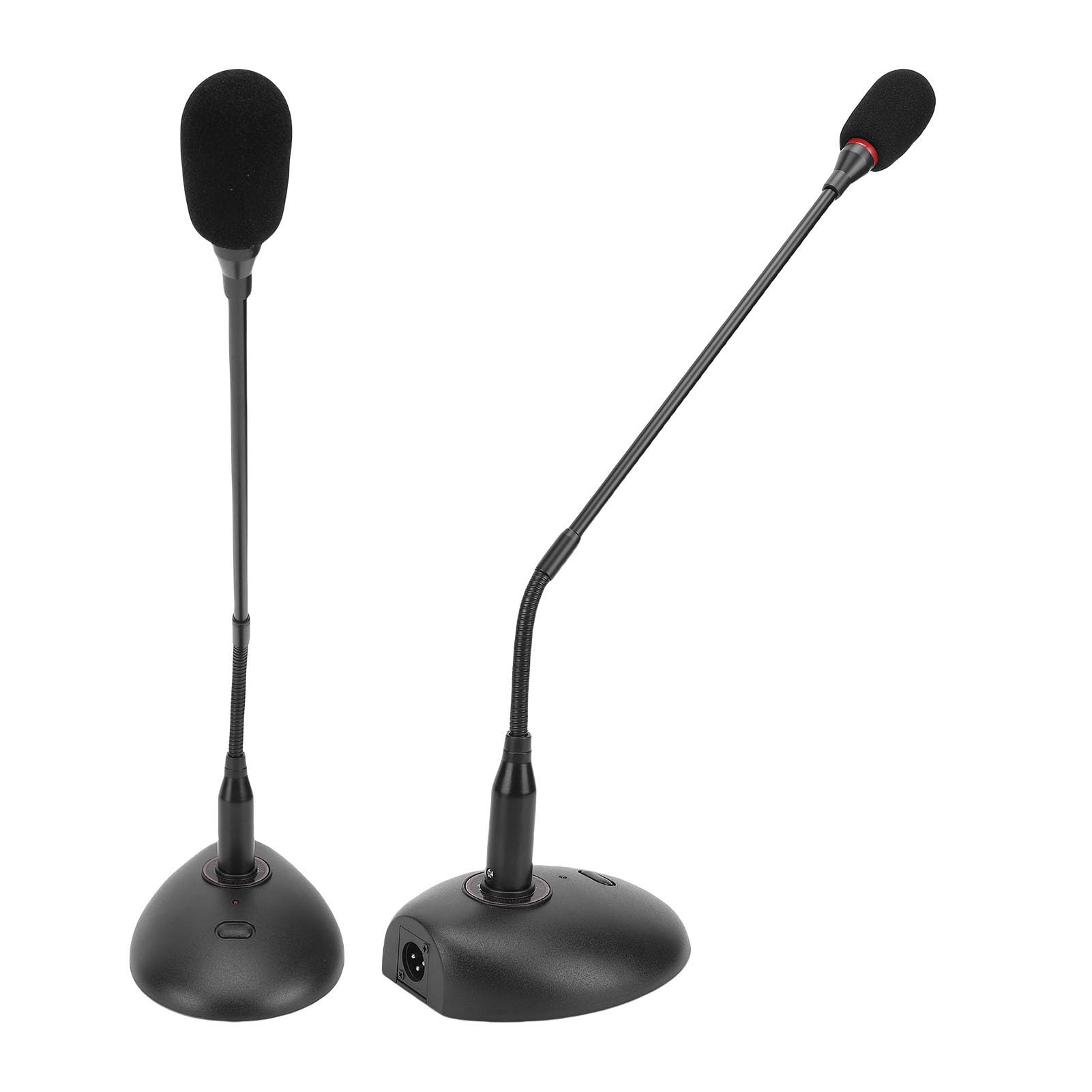 Ejoyous Microfono per Conferenze Microfono a Condensatore a Collo di Cigno in Metallo ABS Spina Maschio XLR a 3 Pin Pickup Cardioide Base on Off per Riunioni Lezioni Trasmissione Podi