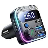🏆【Bluetooth 5.3 & U-Disk】Diese transmitter für auto bluetooth verwendet einen verbesserten Bluetooth 5.3-Chip, der die Übertragung schneller, stabiler und sicherer macht. Bieten Sie Bluetooth und U-Disk als zwei Wiedergabemethoden.