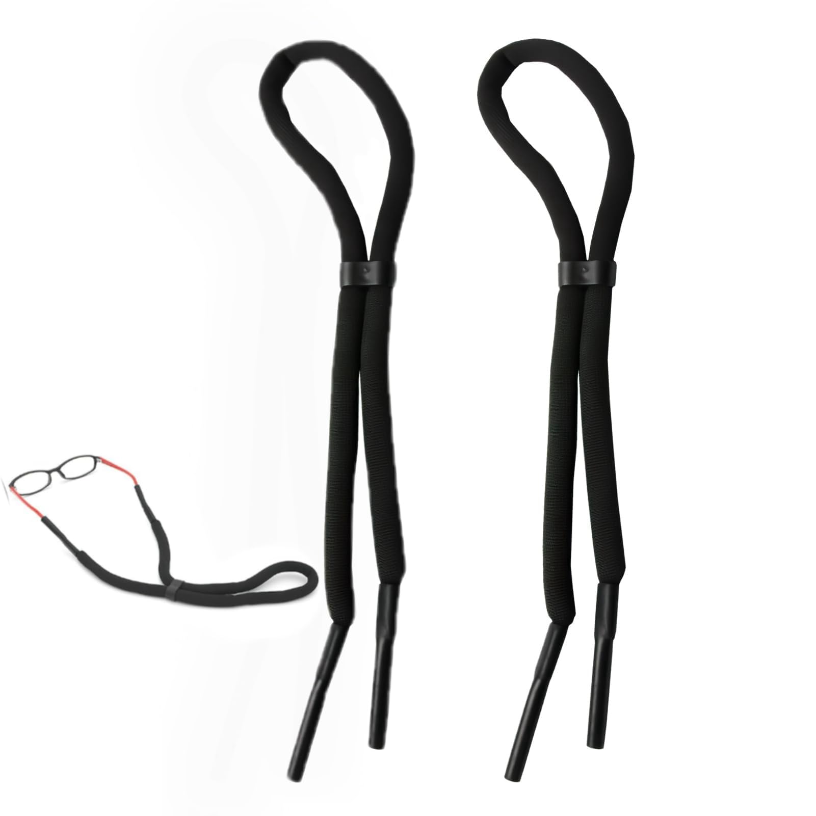 RRICHH 2 Piezas Cinta Flotante para Gafas Correa Ajustable para Gafas Deportes Deportivas Deportes Acuáticos Flotantes Protección de gafas para vela, surf y más para Niños,Hombres,Mujeres,Negro