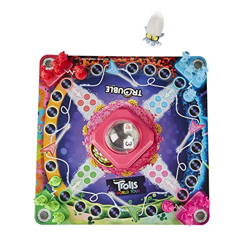 Hasbro Gaming Trouble: Dreamworks Trolls World Tour Edition Board Game For Kids Ages 5 And Up; Includes Tiny Diamond Figure With Hair, Model:e8906 #TOP2
