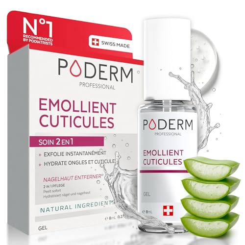 Poderm - Emollient Cuticule 2en1 Exfolie et Hydrate les Cuticules - Elimine les Peaux Mortes - Cuticle Remover - Swiss Lab
