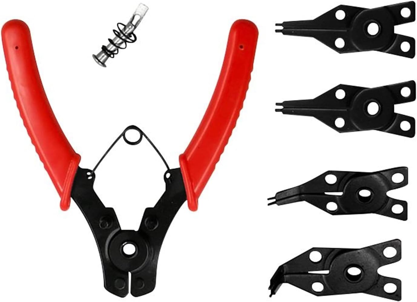Snap-Ring Pliers 4 in 1 Combination Circlip Snap Ring Pliers Set Internal External ORing 45, 90,180 Degree Angled Jaws