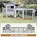 Chicken Coop Chicken House for Outdoor, Poultry Cage with Wheels Mobile Hen House and UV-Resistant Roof - Grey