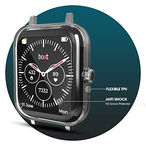 Sounce-Watch-Case-Compatible-for-Boat-Xtend-Pro-Tempered-Glass-Screen-ProtectorHD-Clear-Touch-Sensitive-Ultra-Thin-TPU-Protective-Cover-Transparent