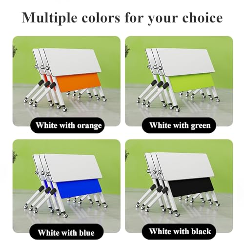 Tavolo da conferenza Pieghevole Mobile 55"x20"x30" con Piano Ribaltabile, salvaspazio, con Ruote per riunioni e Formazione - Design modulare Portatile Nero