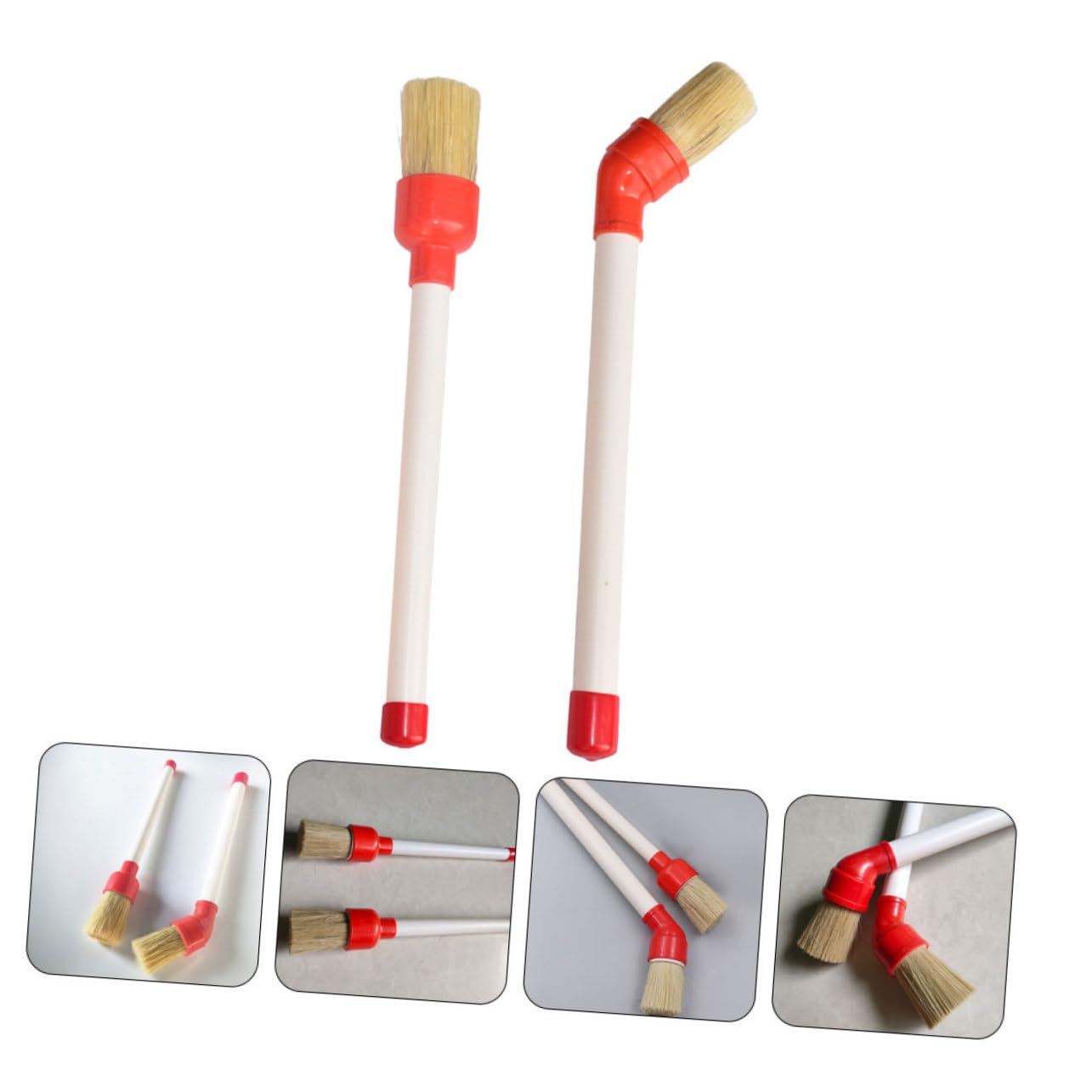 Alipis 5 Set Pennello per per Pneumatici Dettaglio Auto Spazzola per Ruote Spazzola per La Pulizia Spazzola Lavaruote Puscello delle Ruote di Legno 2 Pezzi*5