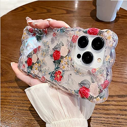Coque iPhone 14 Pro antichoc en silicone souple à motif Floral A BSAPP Wave