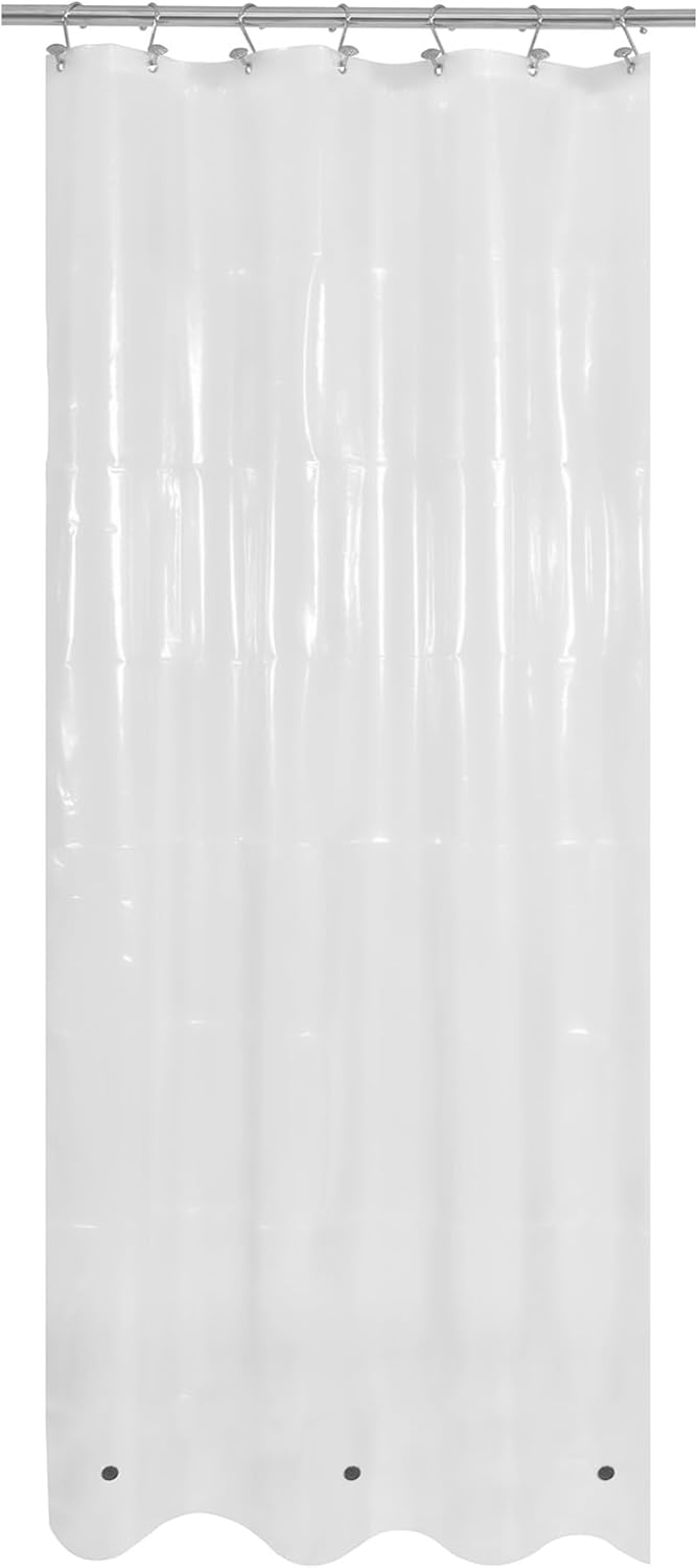 Mrs Awesome Stall Shower Curtain Liner 36x72, PEVA Plastic Shower Liner for Bathroom Lightweight & Waterproof, 36 x 72, Clear