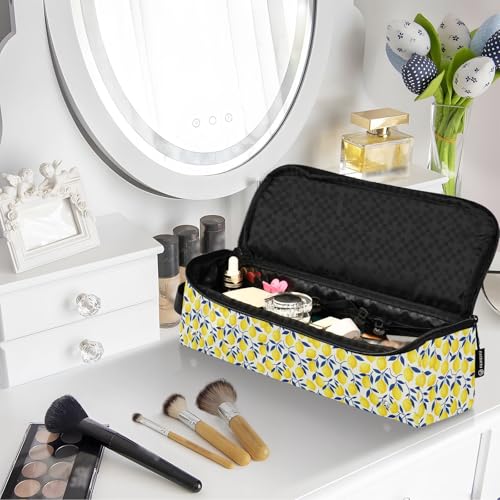 Bolso de viaje y alfombrilla resistente al calor para planchas y rizadores de pelo, estuche portátil de doble capa, accesorio con diseño de frutas cítricas miniatura 7