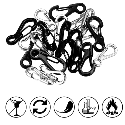 20 Pezzi Mini Moschettone Ganci, Mini Moschettoni