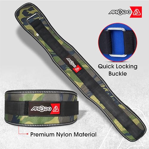 Image of APRODO Unisex 5'' inch Wide Nylon Eva Waist Support Belt Sport Pressurized Weightlifting Bodybuilding Fitness Squatting Training Lumbar Back Supporting Safety Belt