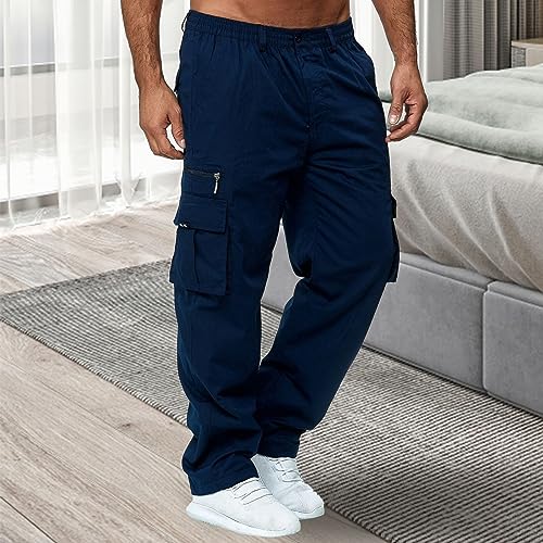 Cargo Sweatpants for Men Casual Athletic Jogger Outdoor Hiking Pant Comfort Straight Length Loose Fit Pants with Pockets3