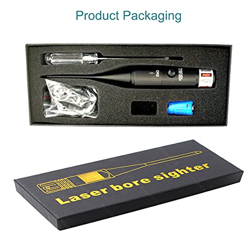 Laser Bore Sight Kit Multiple Calibers, Red Dot Boresighter Set For .177 To 12Ga .78 Caliber Rifle Handgun,12 Adapters Bore Sighter Rifle Scope For Shotgun Pistols Hunting Tools (Upgrade) (Red Dot) #TOP7