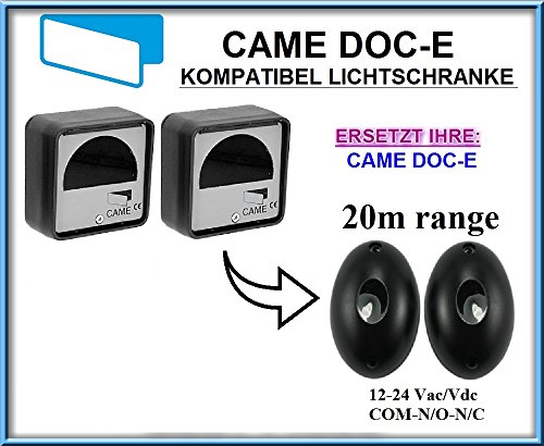 Preisvergleich Produktbild Came DOC-E kompatibel lichtschranke, paare von äußere universale Fotozellen / Infrarot IR Sicherheit Sensor 12 -24 Vac / Vdc, NO / NC. Reichweite: bis 20m!!!