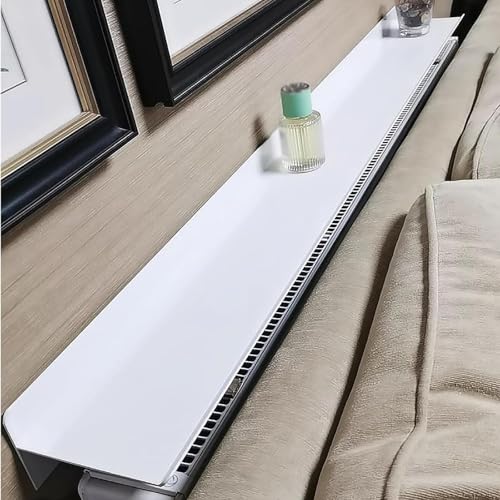 Estante de aleación de aluminio para radiador, sin taladrar, soportes de 4,5 cm, almacenamiento elegante y protección de pared, ideal para decoración del hogar y protector funcional del calentador