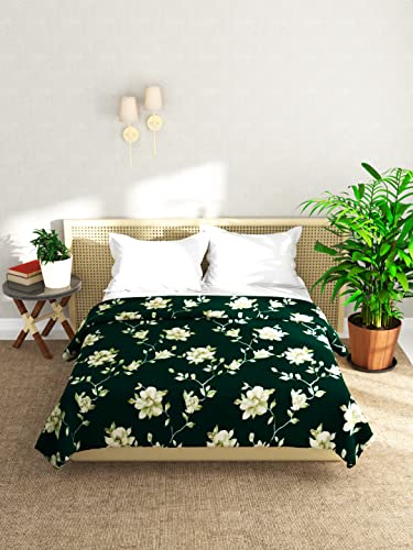 Image of KOPA by Bianca 250 GSM Ultra Soft Microfiber Double Bed Ac Blanket -1pc Double Size (Nautical) Pride-Floral-dk.Green (Winter Collection)
