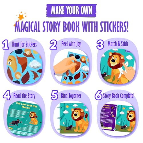 Image of Funtad Stickers Mess-Free DIY Art Activity & Story for Kids - Hunt & Match |550+ Stickers Number Matching Story-Based Learning Toy with 10 Boards|Screen-Free Fun| Gift For Boys & Girls Age 5,6,7,8,9,10 yr