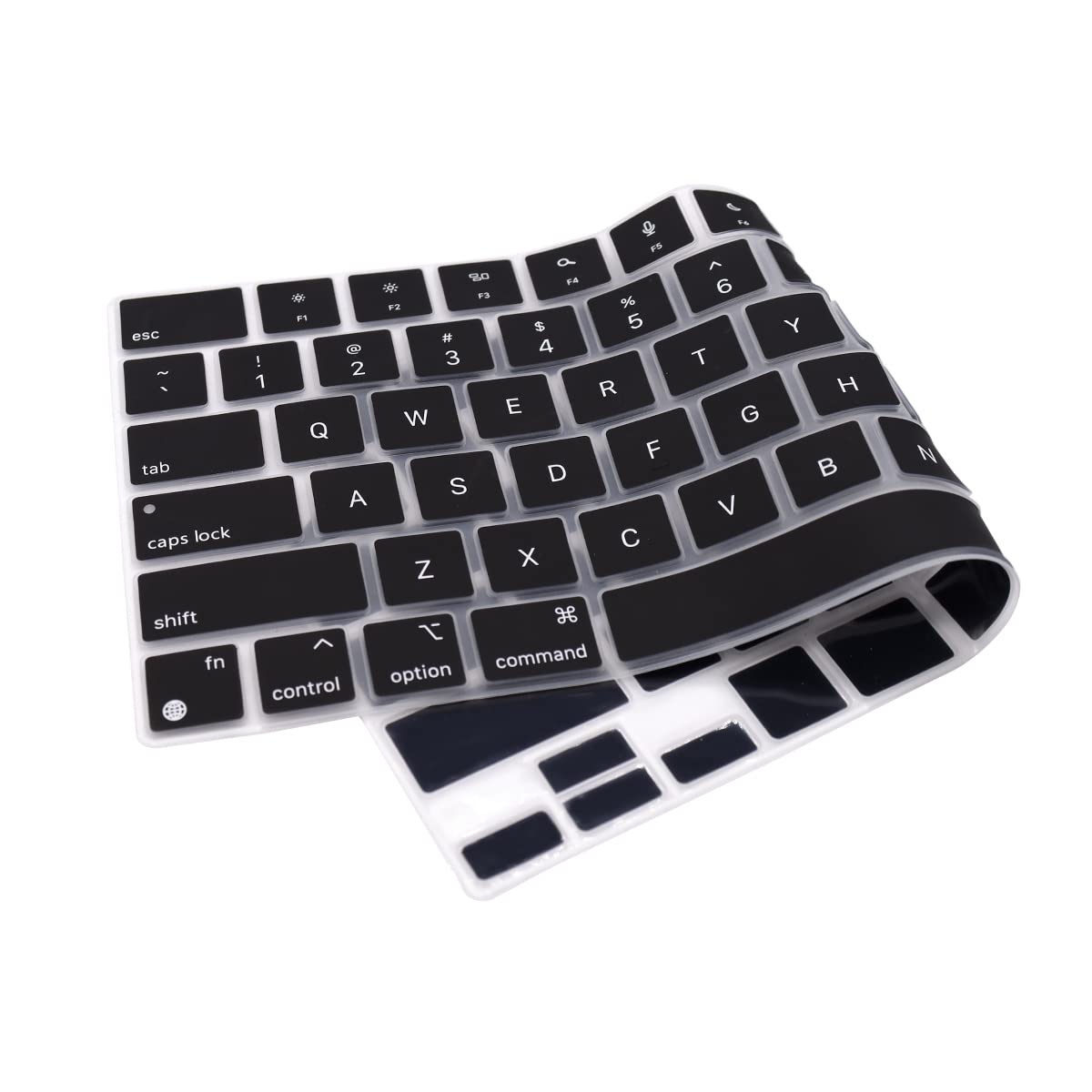 Se7enline Compatible with Macbook Keyboard Cover Skin for Mac Neo & Air 13/15 & Pro 14/16 inch (M5 M4 M3 M2 M1 A18 Pro) 2026/2025/2024/2023/2022/2021 Silicone Waterproof Dustproof US Layout,Black — view 6