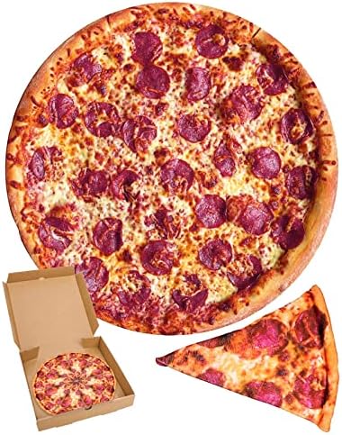 RAINBEAN Double Sided Pizza Blankets, Bed Blanket for Kids/Teens, Cool Stuff Gifts for Man and Boys, Novelty Food Wrap Blanket, Soft Blankets for Birthday Gifts White Elephant
