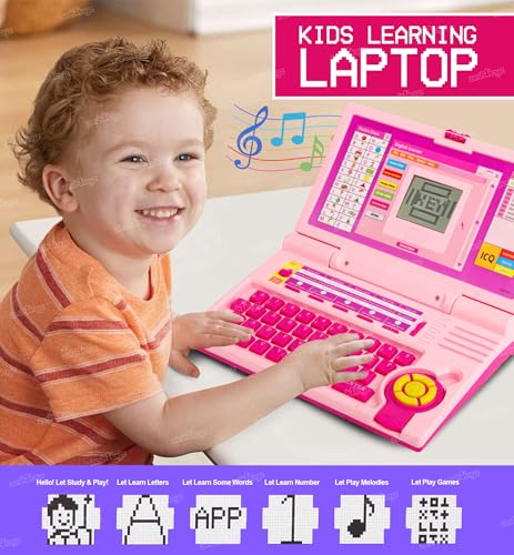 Image of Zest 4 Toyz Educational Laptop for Kids Toy 2 3 4 5 Year Old | 20 Interactive Activities Learning Toy Laptop Alphabet Letter Words Games Mathematics Music Logic Memory Toys for Boys and Girls