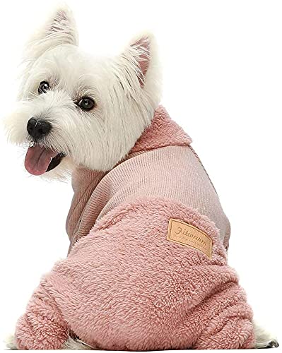 dog full body sweater - Fitwarm Turtleneck Knitted Dog Clothes Winter Outfits Pet Jumpsuits Cat Sweaters Pink Medium