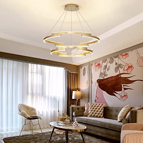 Luminaire suspendu à double couche à LED géométrique pour chambre