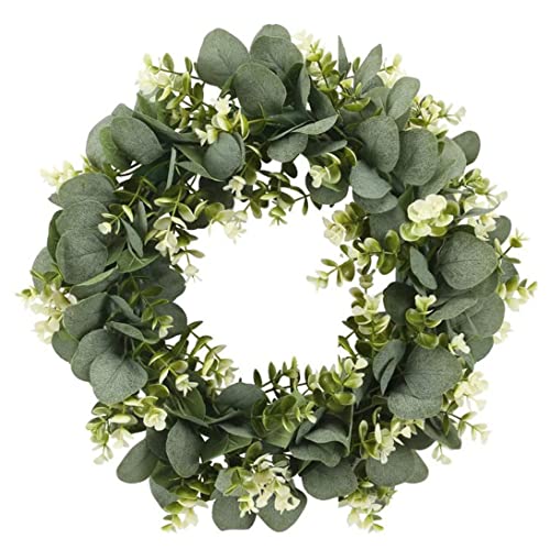 Eucalyptus Artificiel Couronne de Feuilles Vertes Couronne de Porte d'entrée Garland Wall Window Festival Célébration Printemps Décor Pâques 30 cm / 11, 81 Pouces..Printemps