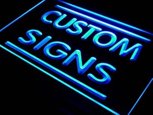 tm ADV PRO Custom Signs/Neon Signs/LED Signs/Edge Lit Signs/Your Own Design (16x12 inches, Blue)