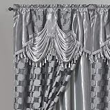 GOHD Circle Cycle. Clipped Voile. Voile Jacquard Window Curtain Drape with Attached Fancy Valance an