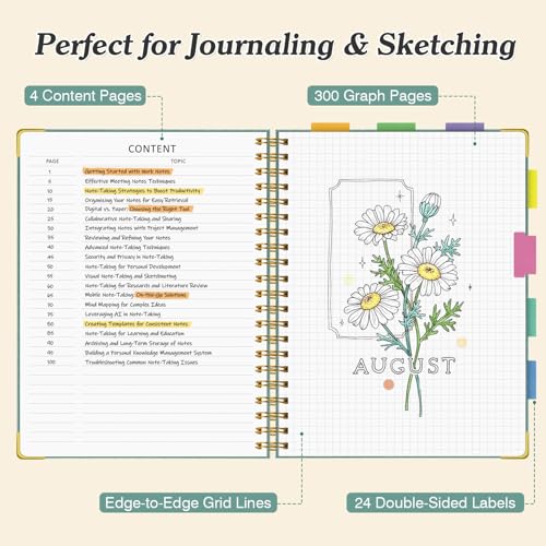 Carnet de notes papier graphique cahier A5 spirale couverture cuir - 3