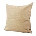 Lavievert Decorative Ramie Cotton Square Toss Pillowcase Cushion Cover Handmade Khaki Twinkling Throw Pillow Case with Hidden Zipper Closure 20 X 20 Inches