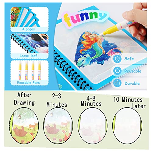Water Wow Mess Free Coloring For Toddlers, 4Pcs Water Coloring Books For Toddlers 1-3,Water Wow Books Color Wonder Nagic Light Brush #TOP3