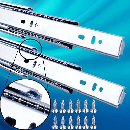 Preisvergleich Produktbild Schubladenschienen 2 STÜCK VOLLAUSZUG Rollenauszug Teleskopschiene Schubladenauszug H: 45 / L: 350 mm / Tragkraft 45 kg / Paar / Kugellager mit Stahlkäfig