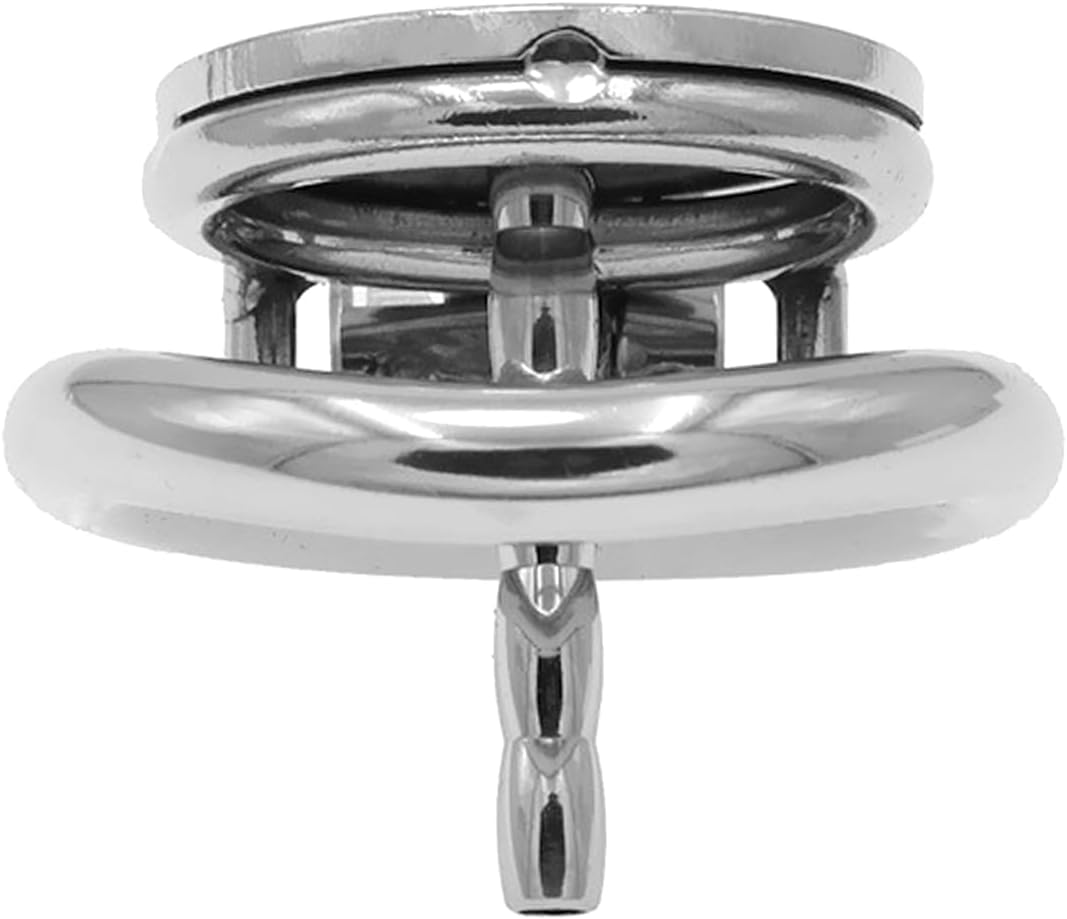 Flat Metal Male Chastity Cock Cage Steel Stainless Virginity Lock Belt with Negative Extreme Catheter BDSM Cage Adult Game Sex Toy CHS158-45MM-duan