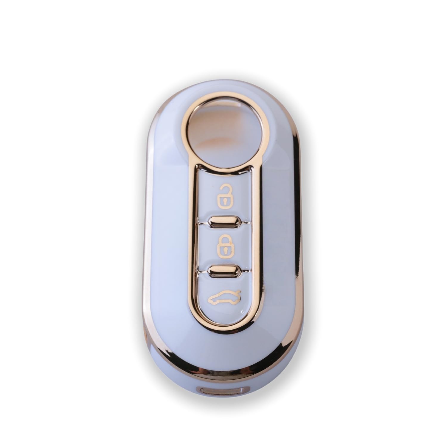 RUXYAXFOL TPU Cover Chiave Auto per Fiat 500 Punto Bravo Brava Panda Doblo Ducato Idea Line Ulysse Tipo Lancia Ypslon Delta Musa Custodie Chiave Auto, 2 pezzi, platino