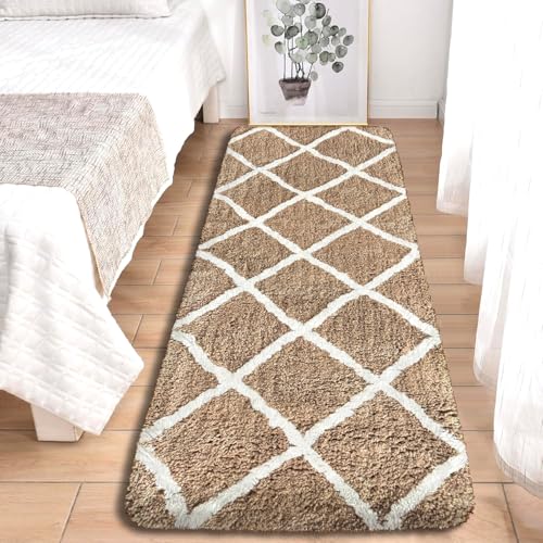 Image of 2x4 feet Soft Runner Rug for Living Room and Bedroom, Modern Indoor Floor Carpet with Non-Slip Backing, Comfortable Decorative Home Decor Rug, Easy Clean & Durable- (Beige B, Rectangular)