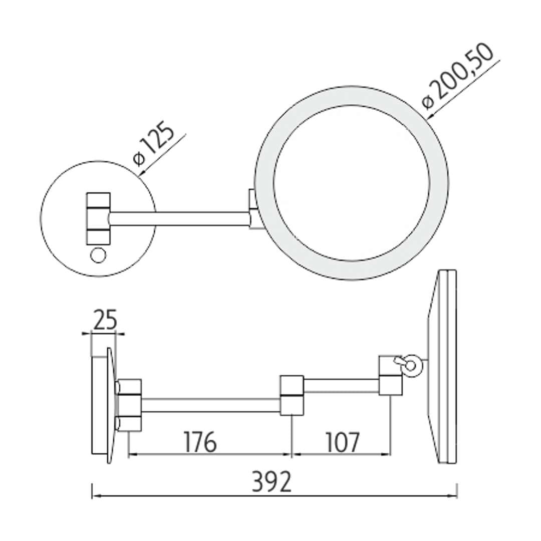 Nimco - Espejo de aumento con luz LED (sensor sensible al tacto, ideal como regalo para mujeres), color negro