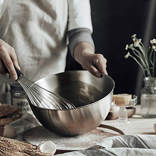 Stainless Steel Mixing Bowls, 6pcs Metal Bowls Set by AIKKIL, Nesting Bowls for Space Saving Storage, Easy To Clean, Great for Serving, Cooking, Baking, Prepping - Thumbnail 6