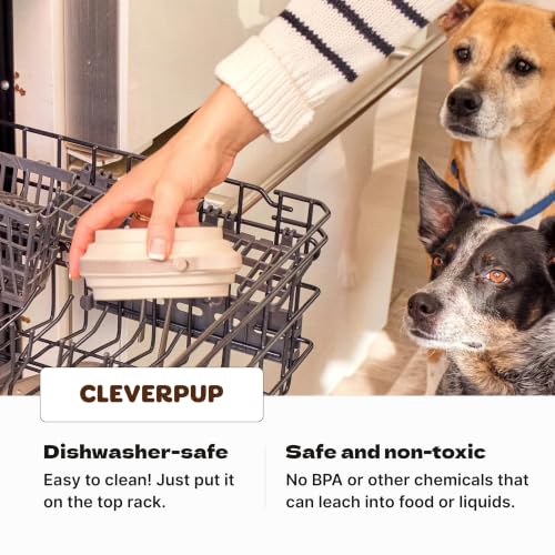 Cleverpup Nomad Small Collapsible Travel Dog Bowl - 2 Cup, Sand Silicone - Image 5