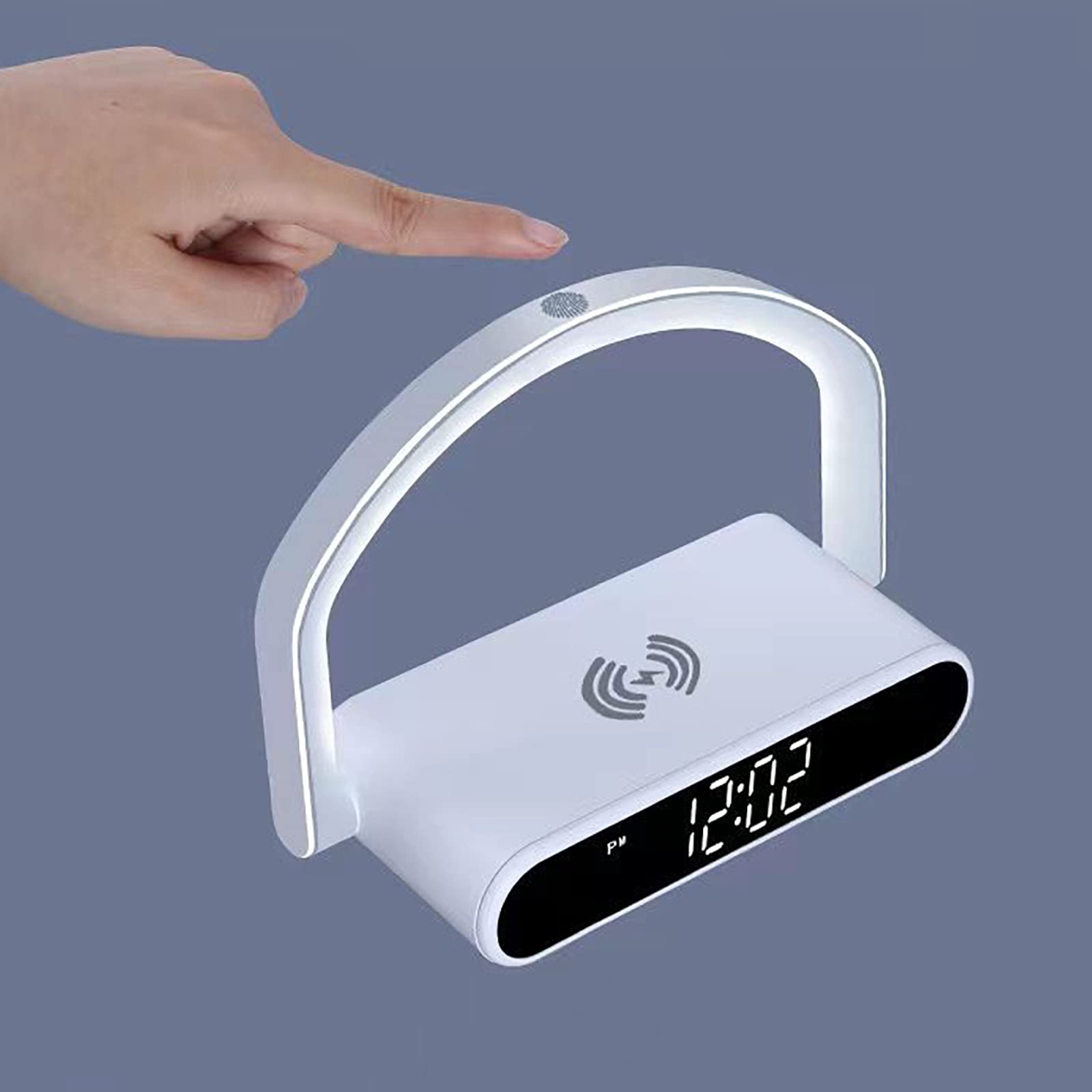 Lampka Nocna LED 3 W 1, Lampka Nocna LED Stolik Nocny Z Budzikiem I Bezprzewodową Ładowarką, Wielopoziomowe Przyciemnianie, Prezenty Urodzinowe Dla Kobiet, Mężczyzn, Taty, Mamy