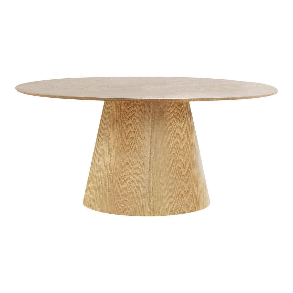 Table ovale 160cm de salle à manger Caracas avec grand pied central en frêne
