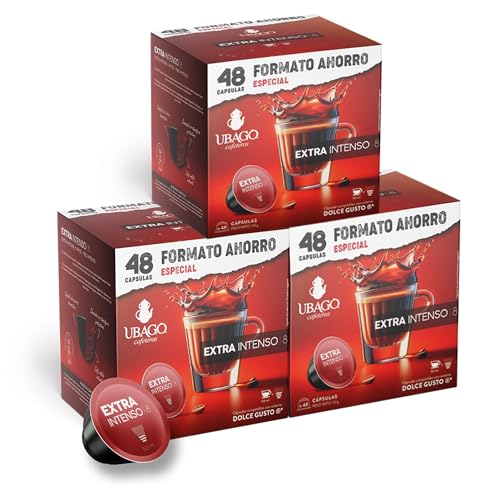 Ubago Café en cápsulas Café Espresso Extra Intenso, compatible con capsulas Dolce Gusto, intensidad 8/8, oferta de 144 unidades