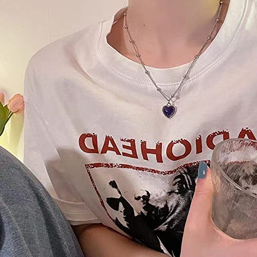 Image of Yocoyee Color Change Love Heart Pendant Necklace Temperature Sense Color Changing Glass Beaded Link Chain Trendy Necklace For Women Girl