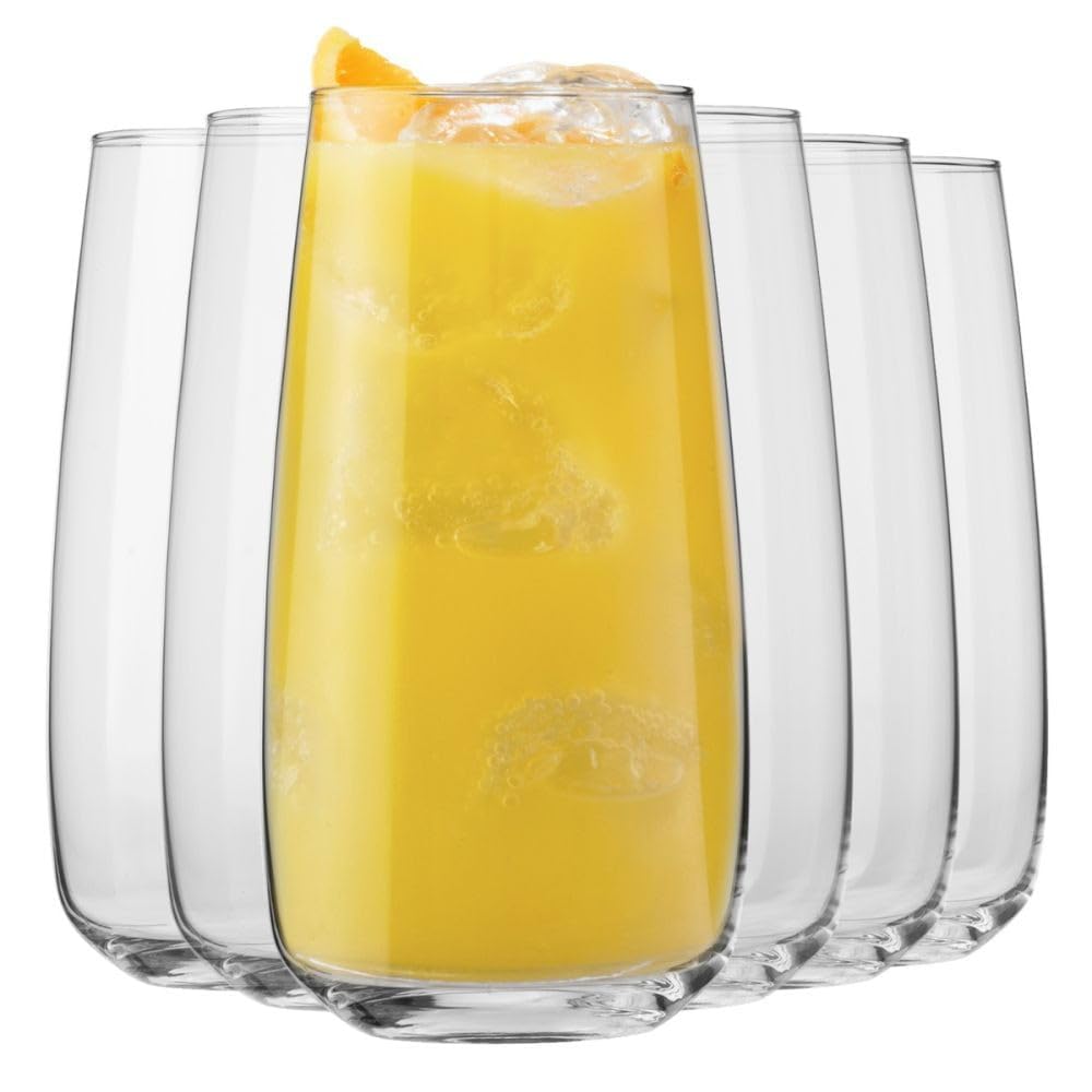 Krosno Modern Trinkgläser 700 ml, 6er Set – Große Gläser aus bleifreiem Kristallglas, Modernes Design, Für Wasser, Saft, Bier & Cocktails, spülmaschinengeeignet, Made in Europe