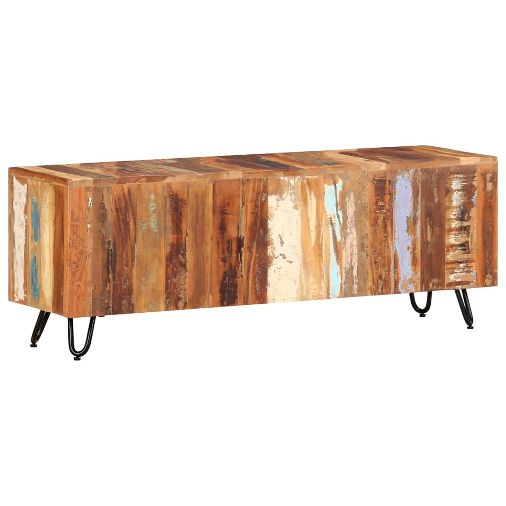 vidaXL Mobile Porta TV 110x30x40 cm in Legno Massello Riciclato