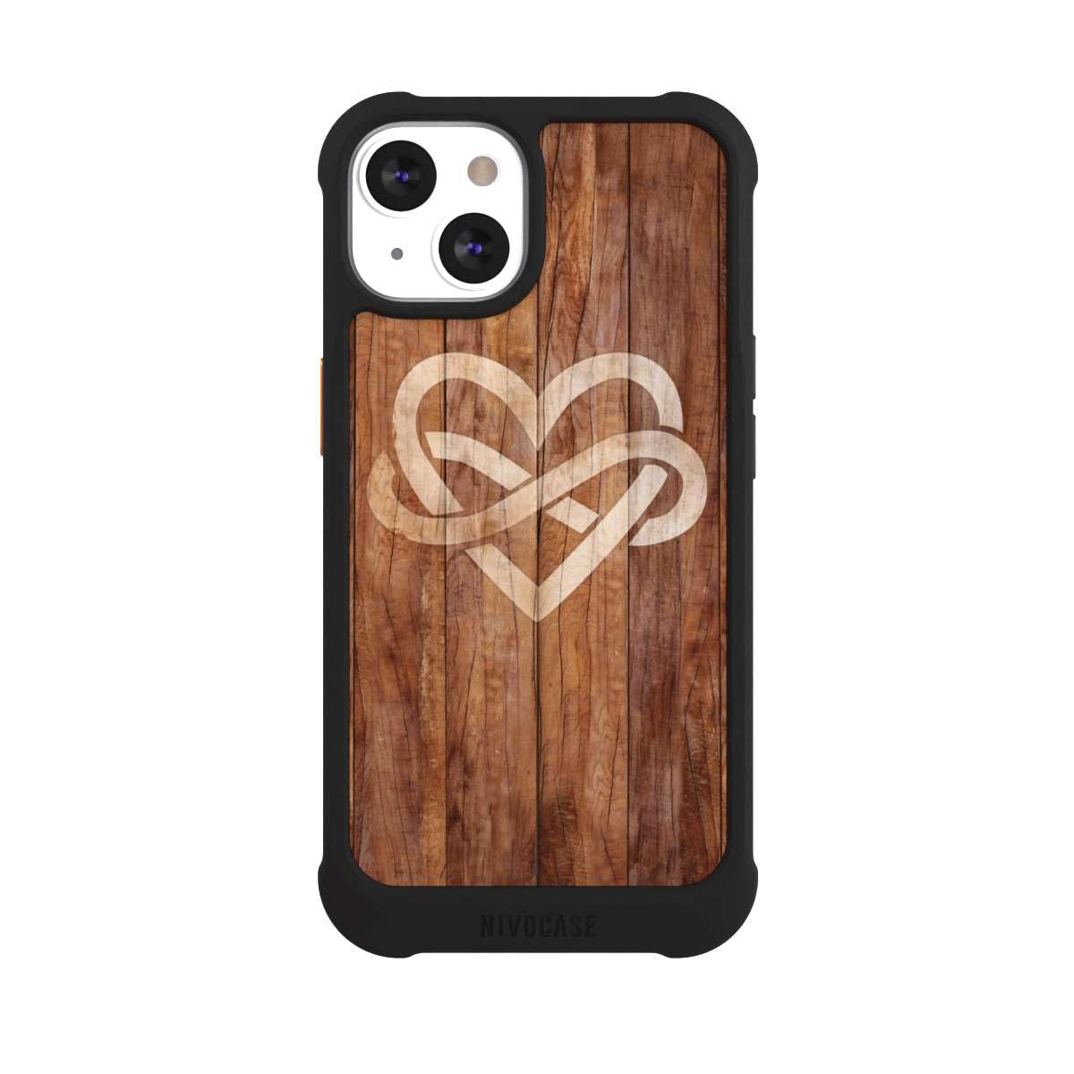 Custodia per Apple iPhone 13 Cuore Amore Aspetto legno